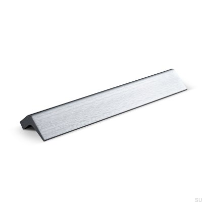 Tirador alargado para mueble Lido 128, aluminio cepillado plata