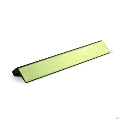 Tirador alargado para mueble Lido 128, aluminio dorado cepillado