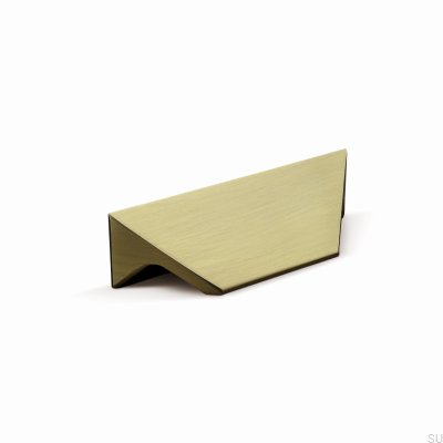 Tirador alargado para muebles Caorle 32 de aluminio cepillado dorado