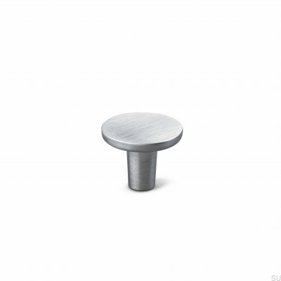 Pomo para muebles de metal Cesano 30, color plata cepillada