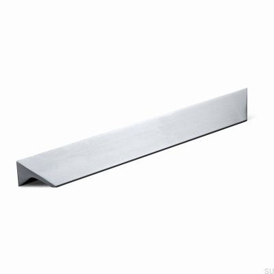 Tirador alargado para muebles Caorle 256 de aluminio cepillado plateado
