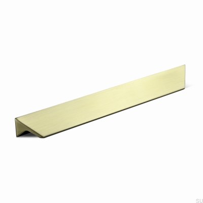 Tirador alargado para muebles Caorle 256 de aluminio cepillado dorado