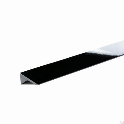 Tirador para muebles alargado Caorle 384 de aluminio cromado plateado pulido