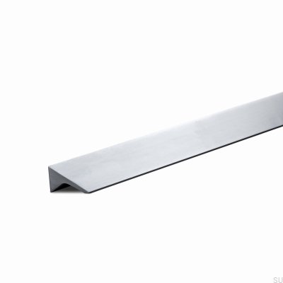 Tirador alargado para muebles Caorle 384 de aluminio cepillado plateado