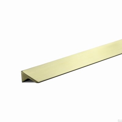 Tirador alargado para muebles Caorle 384 de aluminio cepillado dorado