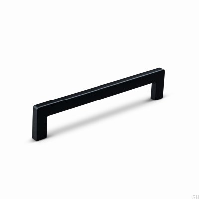 Tirador alargado para mueble Benidorm 128, aluminio, negro mate