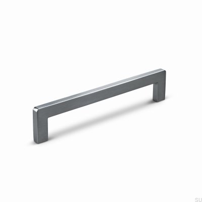 Tirador alargado para mueble Benidorm 128 de aluminio cepillado plateado