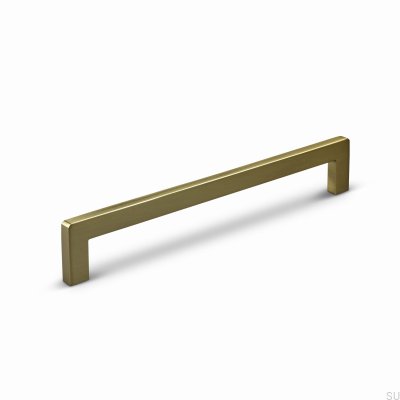 Tirador alargado para muebles Benidorm 160 de aluminio cepillado dorado