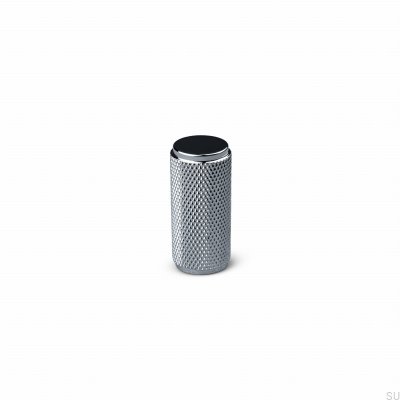 Pomo para muebles Rimini 16 de aluminio y cromo pulido plateado (alto)