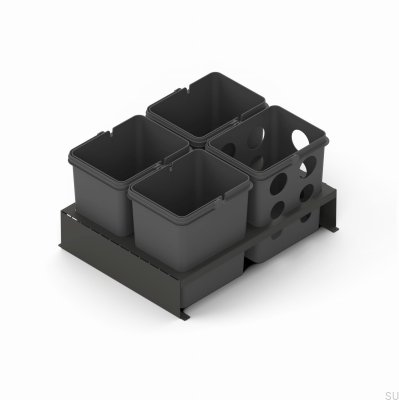 Sistema de contenedores de clasificación de residuos Mérida 60x45 Gris oscuro