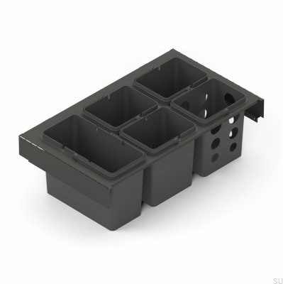 Sistema de contenedores de clasificación de residuos Toledo 80x45 Gris oscuro