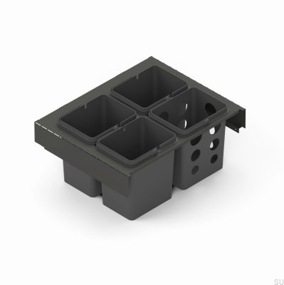 Sistema de contenedores de clasificación de residuos Toledo 60x45 Gris oscuro