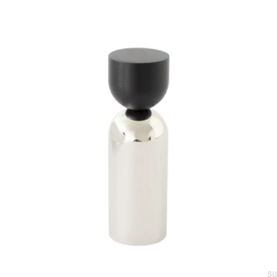 Colgador de pared Kokeshi Mix 1856 de aluminio negro con acero pulido