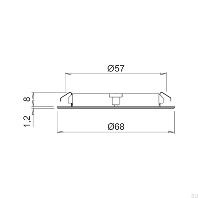 Foco LED plano 2700K IP44 3W Negro