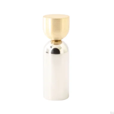 Colgador de pared Kokeshi Mix 1856 de latón cepillado sin lacar con acero pulido