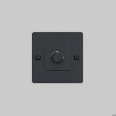Regulador de intensidad con interruptor sin logo LED Lineal 1G 250W Acero Negro Estándar Europeo