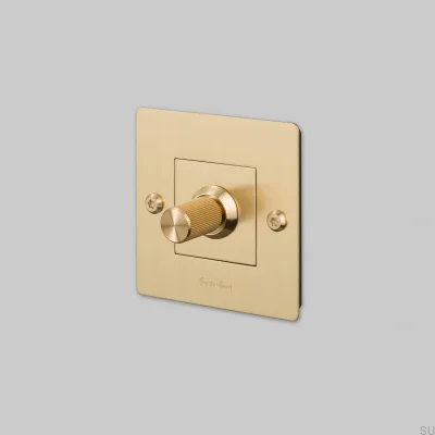 Regulador de intensidad LED lineal 1G de 120 W con logotipo, latón, estándar europeo