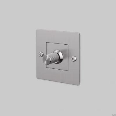 Regulador de intensidad con interruptor con logo LED Lineal 1G 250W Acero Plata Estándar Europeo