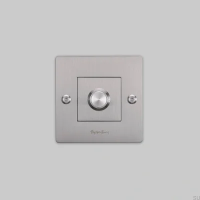 Regulador de intensidad con interruptor con logo LED Lineal 1G 250W Acero Plata Estándar Europeo