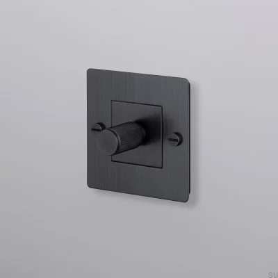 Regulador de intensidad LED Cross 1G 250 W sin logotipo, latón, bronce quemado, estándar europeo