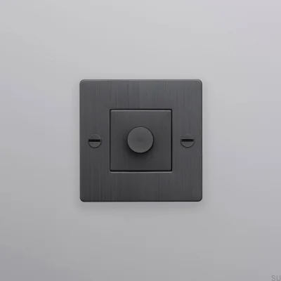 Regulador de intensidad LED Cross 1G 250 W sin logotipo, latón, bronce quemado, estándar europeo