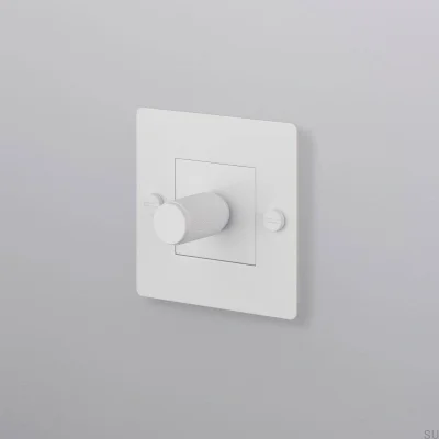 Regulador de intensidad LED Cross 1G 250W Acero Blanco Estándar Europeo sin logotipo