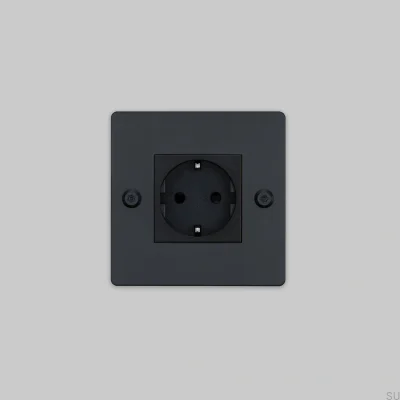 Base individual sin logo Tipo F Lineal 1G Acero Negro Norma Europea