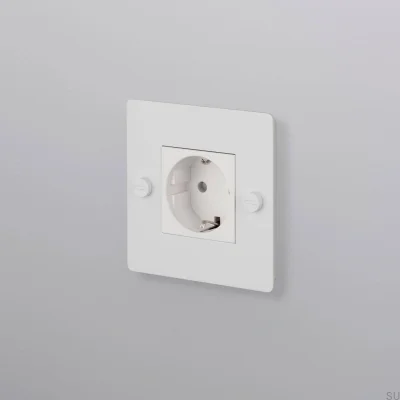 Base individual sin logo Tipo F Cruz 1G Acero Blanco Norma Europea