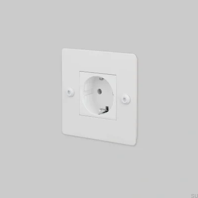 Base individual sin logo Tipo F Lineal 1G Acero Blanco Norma Europea