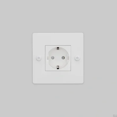 Base individual sin logo Tipo F Lineal 1G Acero Blanco Norma Europea
