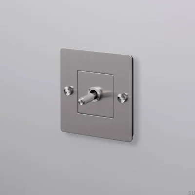 Interruptor simple sin logotipo Cruz 1G Acero Plata Estándar Europeo