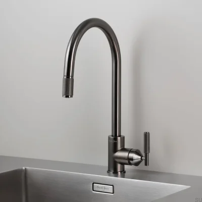 Grifo de cocina extraíble de latón macizo con conector británico