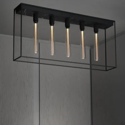 Lámpara de techo Caged Cross 5.0 de acero y mármol negro