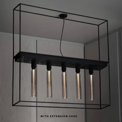 Lámpara de techo Caged Cross 5.0 de acero y mármol negro