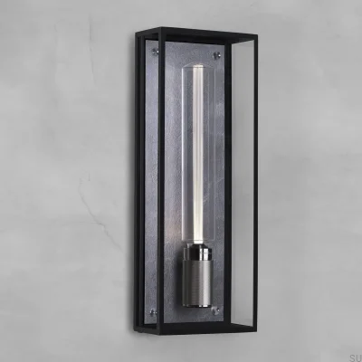 Lámpara de pared Caged Wet L acero plateado