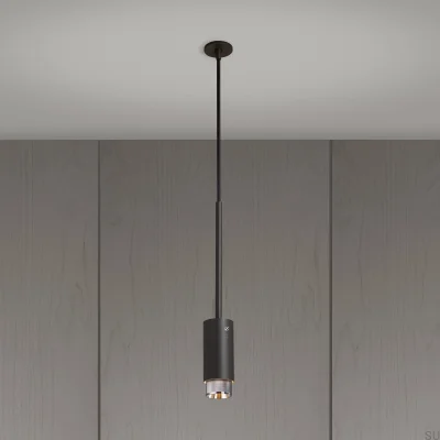 Lámpara colgante con forma de cruz de escape, acero, grafito y plata