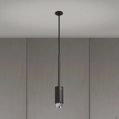 Lámpara colgante con forma de cruz de escape, acero, grafito y plata