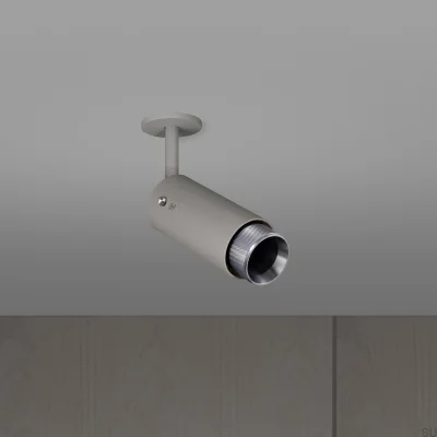 Lámpara de punto ajustable con forma de cruz de escape en color gris acero con acabado plateado