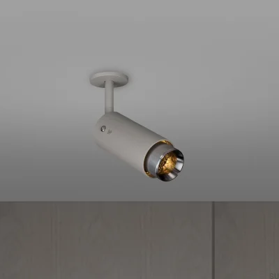 Lámpara de escape lineal ajustable, color gris acero con acabado plateado