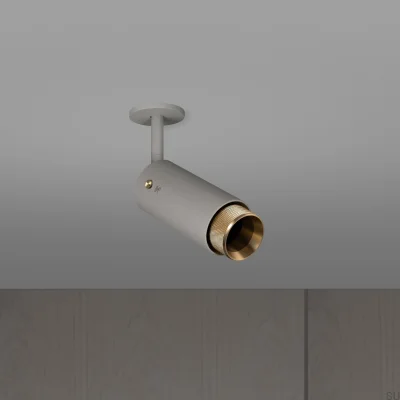 Lámpara de punto de escape ajustable en forma de cruz de acero gris con latón