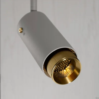 Lámpara de escape lineal ajustable de acero gris con latón