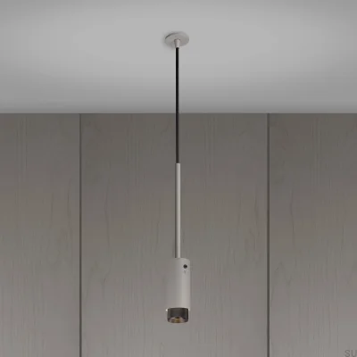 Lámpara colgante con forma de cruz de escape, gris acero con acabado en bronce quemado