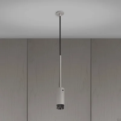Lámpara colgante con forma de cruz de escape, gris acero con acabado en bronce quemado