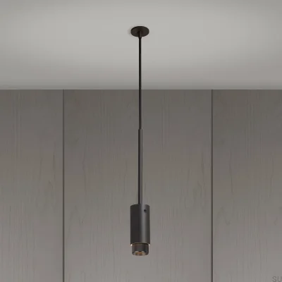 Lámpara colgante de cruz de escape, acero grafito con bronce quemado