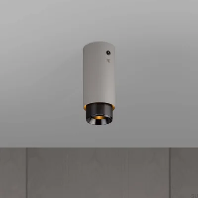 Foco de techo lineal de acero gris metalizado con escape