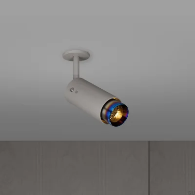 Lámpara de escape lineal ajustable, color gris acero con acero quemado