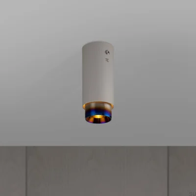 Lámpara de techo lineal de acero gris con foco de acero quemado