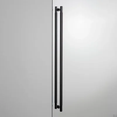 Tirador alargado para muebles de doble cara de acero negro 724 Closet Cross
