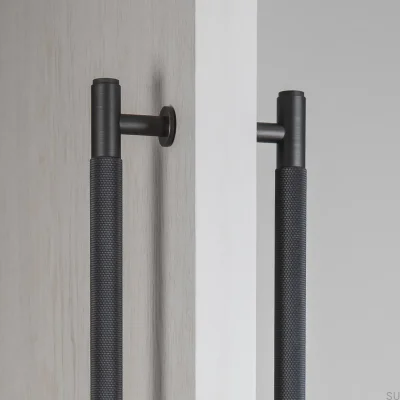 Tirador alargado para muebles de doble cara de latón bronce quemado Closet Cross 724