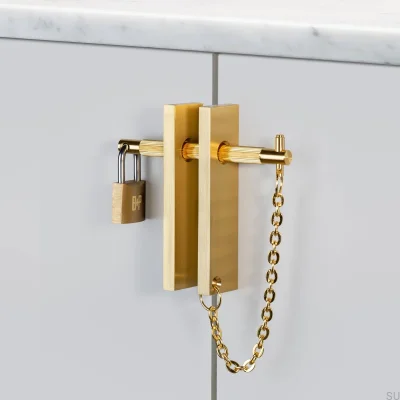 Tirador para mueble con cerradura Precious Bar 70 Latón